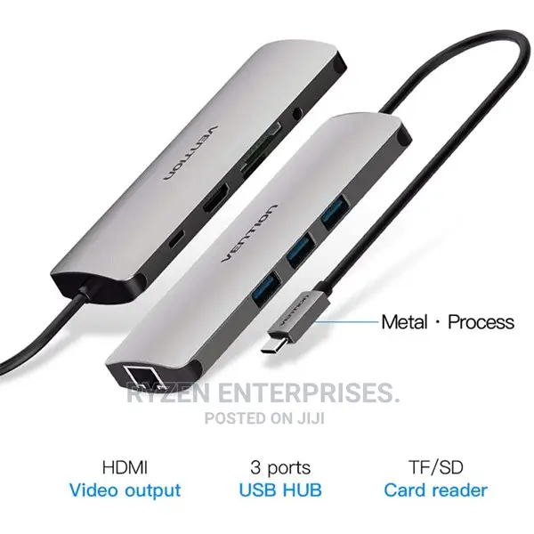 Vention Type C to Multi-Function 9 in 1 Docking Station