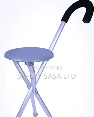 Portable Elderly Crutches Chair With Stool Walking Stick