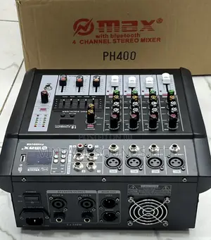 Max 4 Channel Powered Mixer Console Bluetooth, SD, MMC, USB