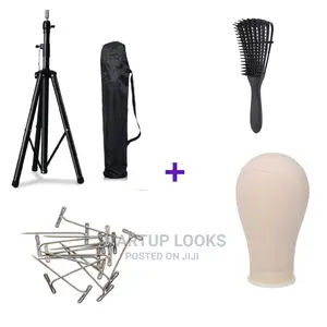 Wig Making Heavy Duty Tripod + Cork Canvas Head Mannequin