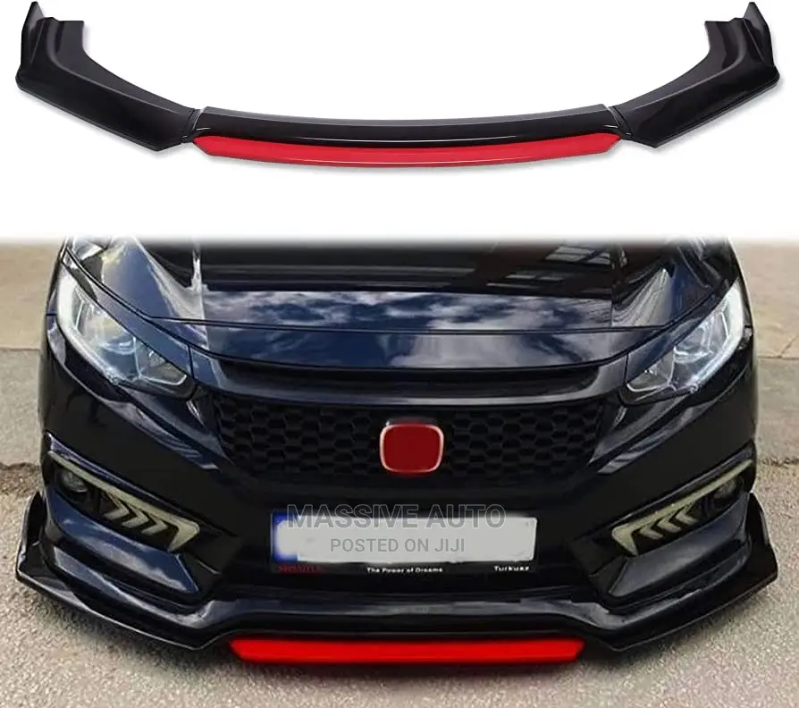 Black Red Front Bumper Lip