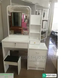 White Dressing Table With Sliding Mirror