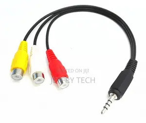 Black 3.5mm Plug Male to 3 RCA Female Adaptor Audio Video Ca