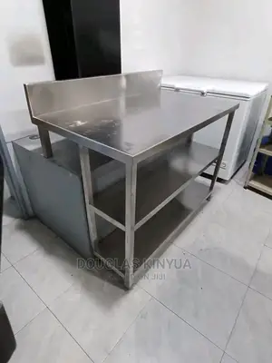 Working Table Top Stainless Steel (With Shelves).