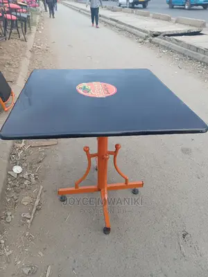 Restaurant Table Black and Orange Square Shape