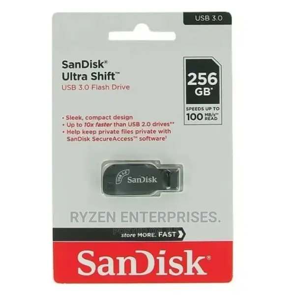 Sandisk Ultra Shift USB 3.0 Flash Drive 256GB