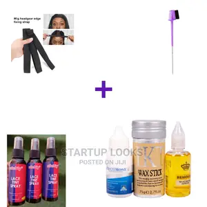 6 in 1 Wig Set Wax Stick, Lace Tint,Glue, Remover, Edge B