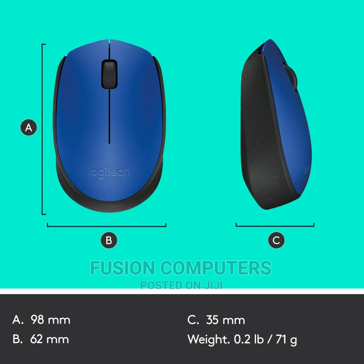 LOGITECH M171 Wireless Mouse Blue