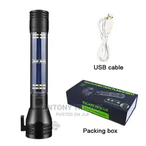 LED Multifunctional Solar Flashlight USB Rechargeable