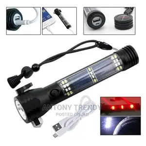 LED Multifunctional Solar Flashlight USB Rechargeable