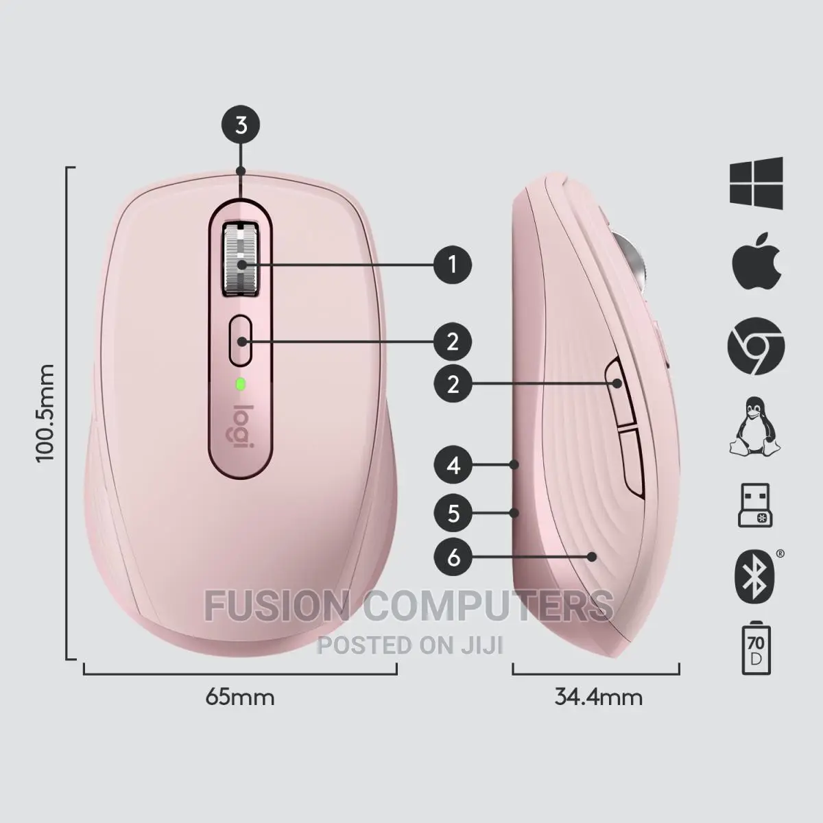 Logitech Mx Anywhere 3 Mouse Rose