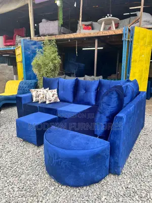 Blue L Seat Sofa