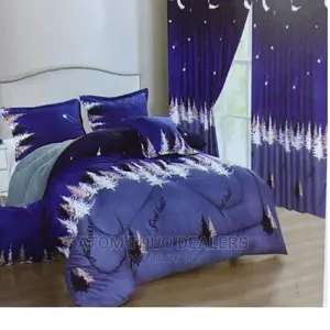 Nine Piecies Cotton Woolen Duvet Set With Matching Curtains