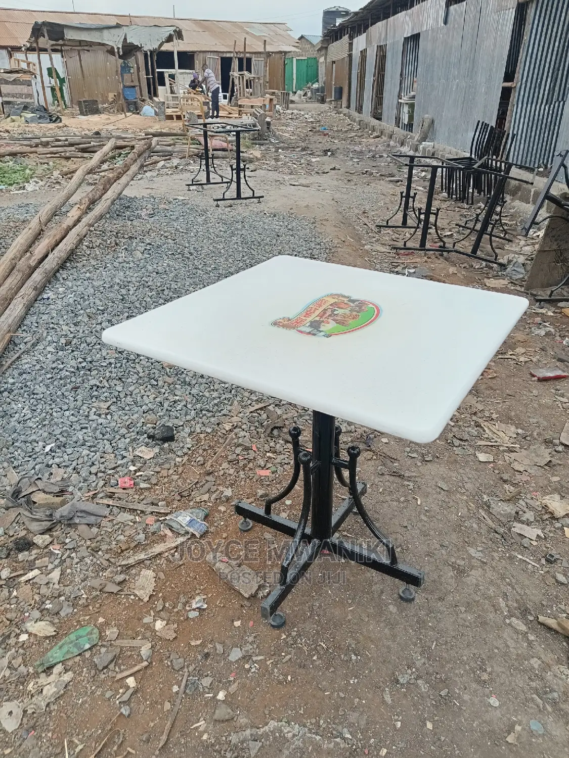 Square Restaurant Table 2.5 Ft by 2.5ft With Logo