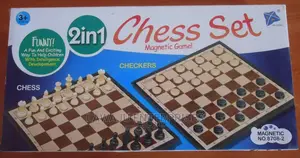 2in1 Chess Draught Magnetic Board Game - Age 3+