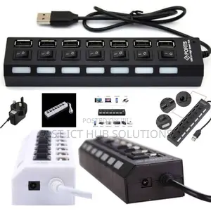 New Splitter 7 Port USB Multi Devices HUB Super Speed Desktop PC/