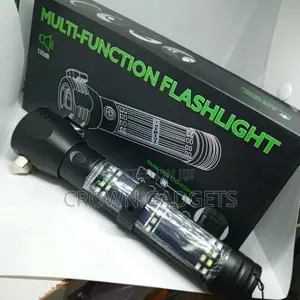 Solar Powered Tactical Flashlight Multi Function Outdoor