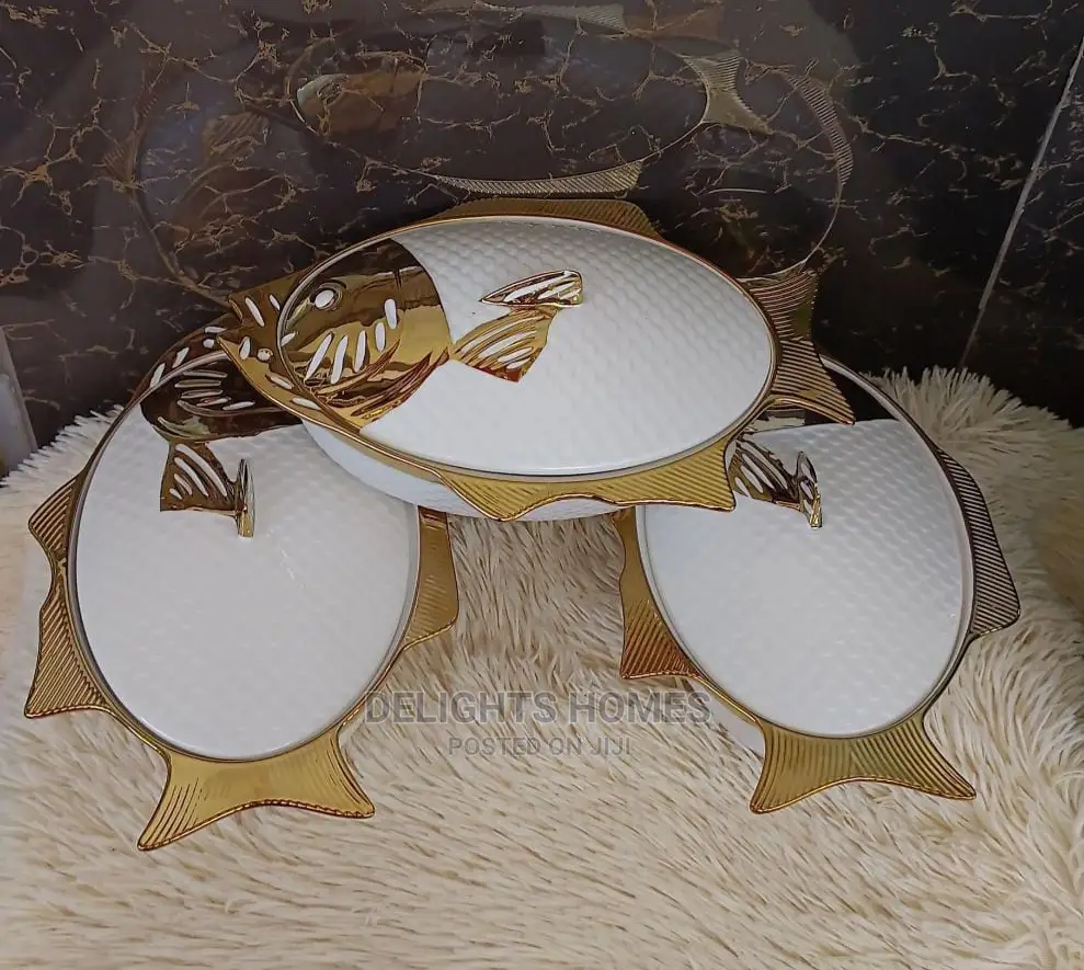 Gold Rimmed Fish Shaped
