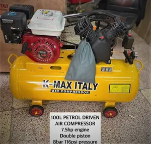 Kmax Italy 100ltrs 8 Bar 2piston 7.5hp Petrol Air Compressor