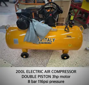 Kmax Italy 200ltrs 3hp Motor 7.5hp Petrol Air Compressor