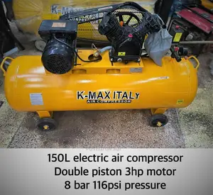 Kmax Italy 150 Litres 8 Bar Double Piston 3hp Motor Electric