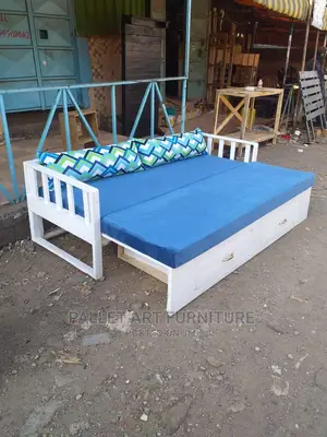 White Pallet Sofa Bed With Cushions