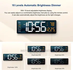 Digital Wall Clock Large Display, 16.2 Inch With Remote USB