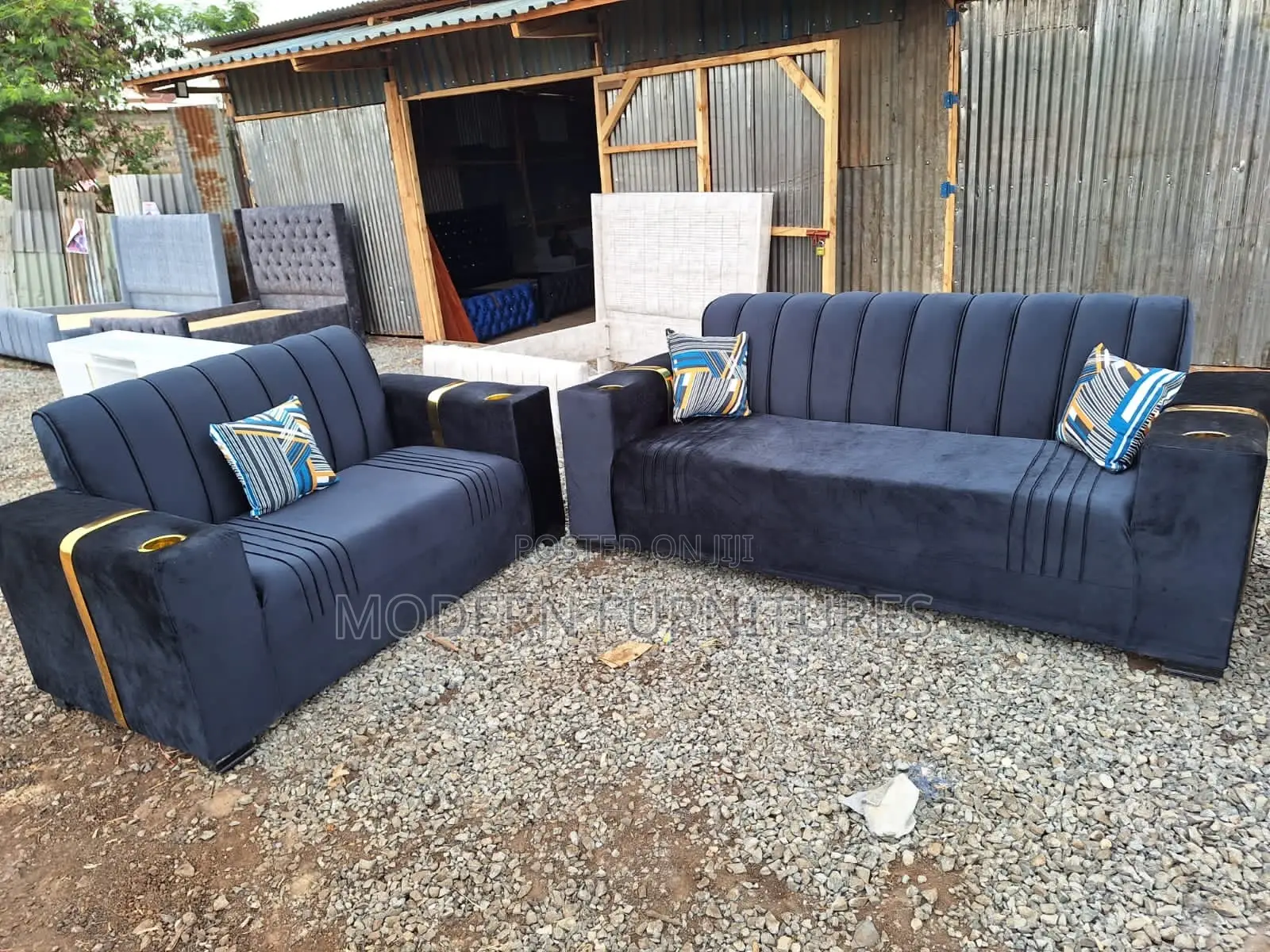 Black 5 Seater Sofa