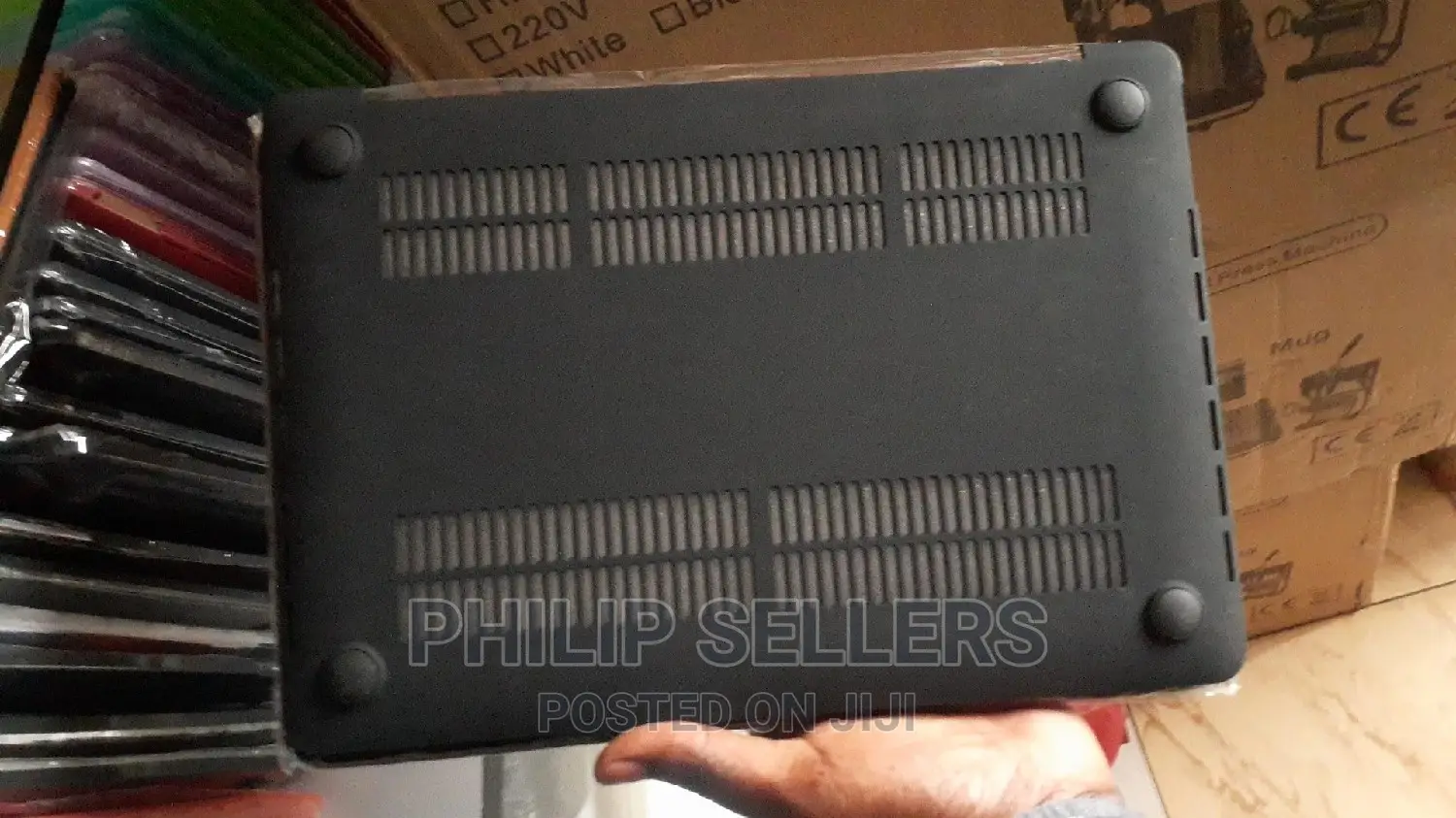 Black Faux Crocodile Macbook Case!