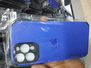 iPhone 13 Pro Max (6.7) Fabric Canvas Back Case Blue