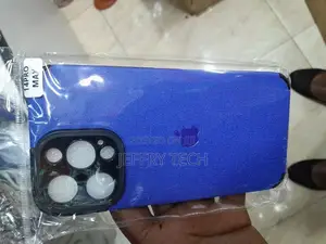 iPhone 14 Pro Max (6.7) Fabric Canvas Back Case Bllue