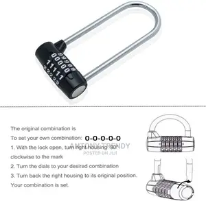 ORIA 5 Digit Security Padlock, Resettable Combination