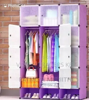 Purple Plastic Wardrobe/Portable Wardrobe
