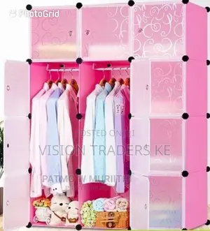 Pink Plastic Wardrobe/Portable Wardrobe