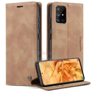 Horizontal Flap Leather Case for Samsung Galaxy A51 Brown