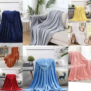 Plain Coral Fleece Throw Blanket
