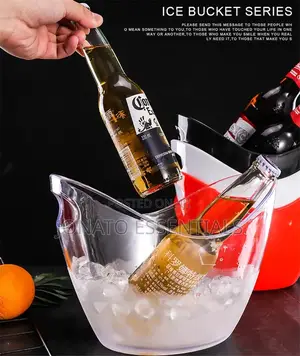 Acrylic Ice Bucket for Drinks, Clear Ice Tub Cooler