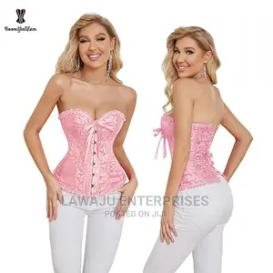Ladies Corset + Panty, Red, Pink, Black White