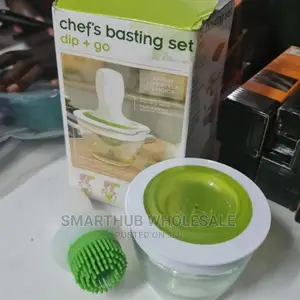 Chefs Basting Silicon Brush With Glass Bowl