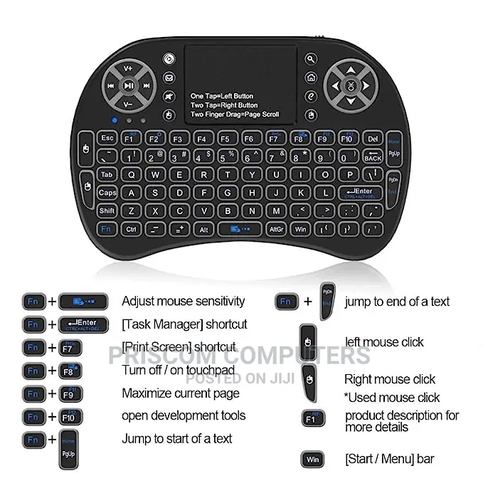Smart TV Wireless Keyboard, Mini Wireless Keyboard Backlight