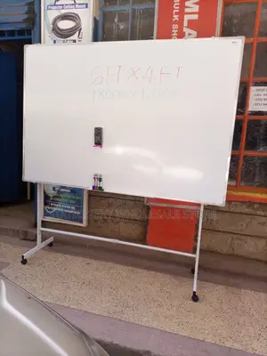White Board With Portable Wheeled Stand 6ftx4ft Whitboard