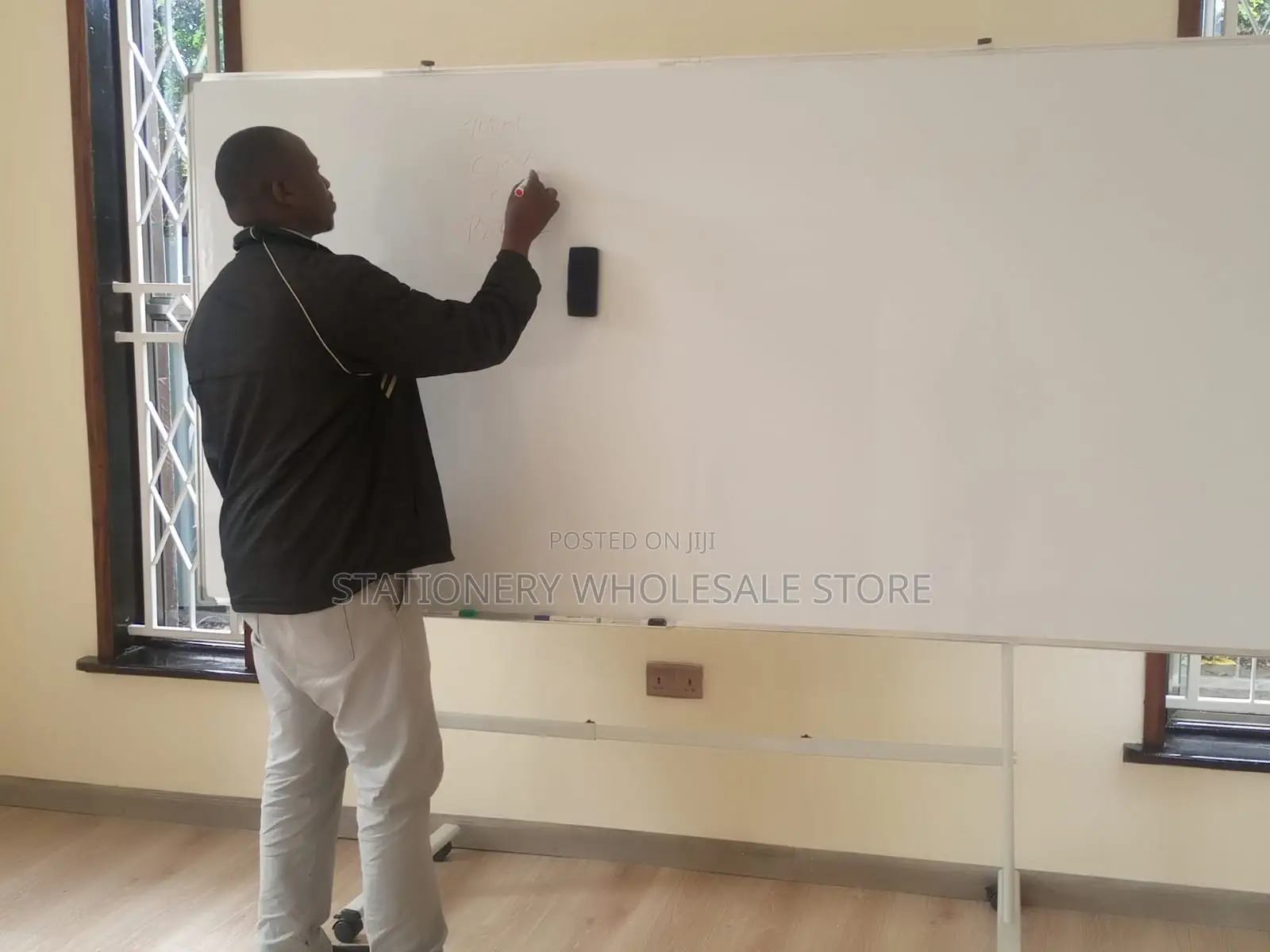 Whiteboard With Portable Wheeled Stand 8ftx4ft White Board