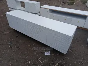 6ft Golden White Tv Stand