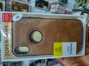 iPhone XR Leather Case With Logo Cut Brown Case