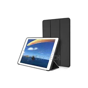 iPad Mini 6 Black Leather Folio Smart Case- Black
