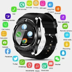 V8 Round Screen Android Bluetooth Smartwatch