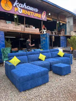 Blue L-Sofa