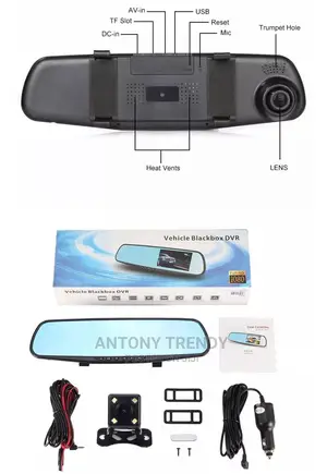 1080P DVR Rearview Mirror Dash Cam Kit