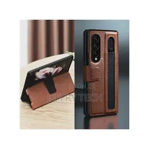 Nilkin Luxury Leather Stand Case With Pen Slot for Z Fold 3