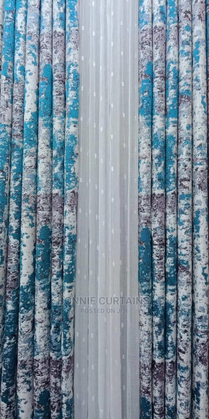 Blue Mixed With White Curtains Curtains
